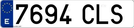 Ejemplo de matrícula española 7694 CLS