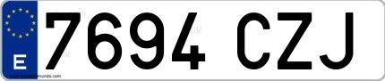 Ejemplo de matrícula española 7694 CZJ