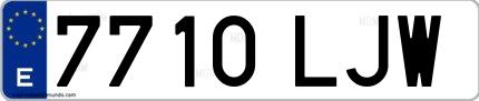 Ejemplo de matrícula española 7710 LJW