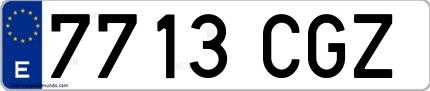 Ejemplo de matrícula española 7713 CGZ