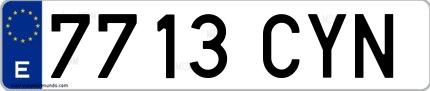 Ejemplo de matrícula española 7713 CYN