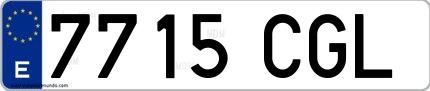 Ejemplo de matrícula española 7715 CGL