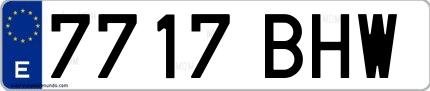 Ejemplo de matrícula española 7717 BHW