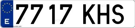 Ejemplo de matrícula española 7717 KHS