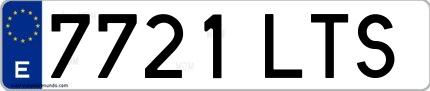 Ejemplo de matrícula española 7721 LTS
