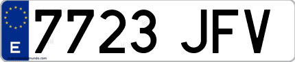 Ejemplo de matrícula de coche ordinaria 7723 JFV