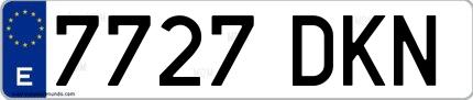 Ejemplo de matrícula española 7727 DKN