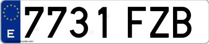 Ejemplo de matrícula española 7731 FZB