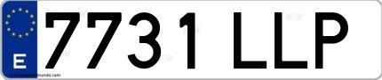 Ejemplo de matrícula española 7731 LLP