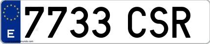 Ejemplo de matrícula española 7733 CSR