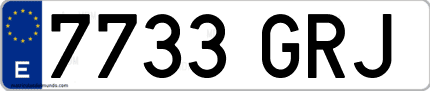 Ejemplo de matrícula de coche ordinaria 7733 GRJ