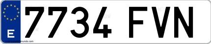 Ejemplo de matrícula española 7734 FVN