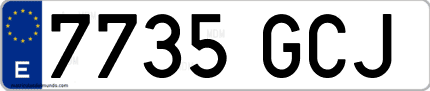 Ejemplo de matrícula de coche ordinaria 7735 GCJ
