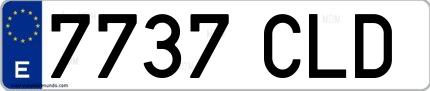 Ejemplo de matrícula española 7737 CLD
