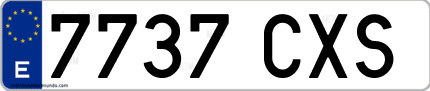 Ejemplo de matrícula de coche ordinaria 7737 CXS