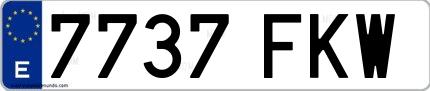 Ejemplo de matrícula española 7737 FKW
