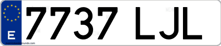 Ejemplo de matrícula de coche ordinaria 7737 LJL