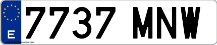 Ejemplo de matrícula de coche ordinaria 7737 MNW