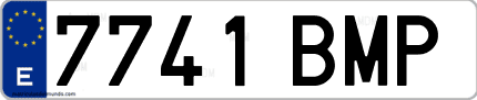 Ejemplo de matrícula de coche ordinaria 7741 BMP