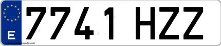 Ejemplo de matrícula española 7741 HZZ