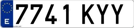 Ejemplo de matrícula española 7741 KYY