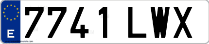 Ejemplo de matrícula de coche ordinaria 7741 LWX