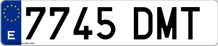 Ejemplo de matrícula de coche ordinaria 7745 DMT