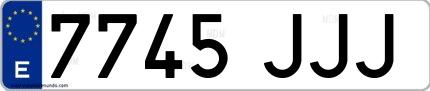 Ejemplo de matrícula española 7745 JJJ
