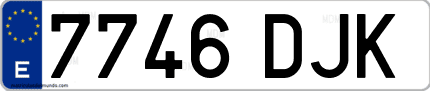Ejemplo de matrícula de coche ordinaria 7746 DJK