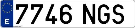 Ejemplo de matrícula española 7746 NGS