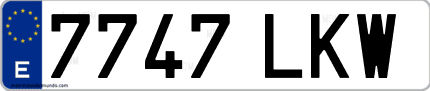 Ejemplo de matrícula de coche ordinaria 7747 LKW