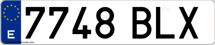 Ejemplo de matrícula de coche ordinaria 7748 BLX