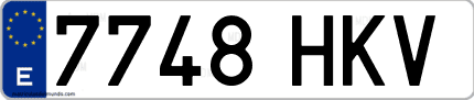 Ejemplo de matrícula de coche ordinaria 7748 HKV