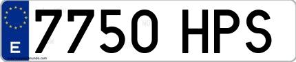 Ejemplo de matrícula española 7750 HPS