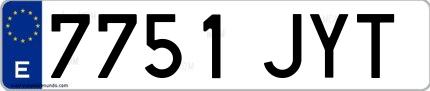 Ejemplo de matrícula española 7751 JYT