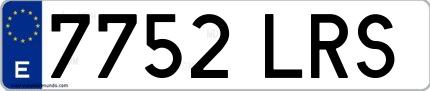 Ejemplo de matrícula española 7752 LRS
