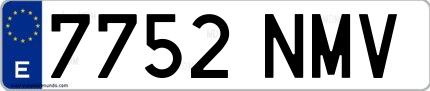 Ejemplo de matrícula española 7752 NMV