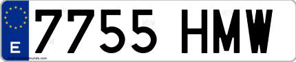Ejemplo de matrícula de coche ordinaria 7755 HMW