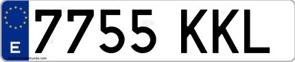 Ejemplo de matrícula de coche ordinaria 7755 KKL