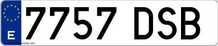 Ejemplo de matrícula española 7757 DSB