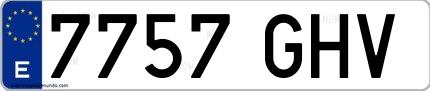 Ejemplo de matrícula española 7757 GHV