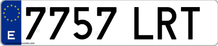 Ejemplo de matrícula de coche ordinaria 7757 LRT