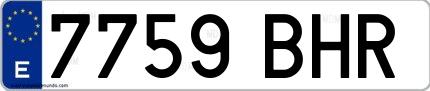 Ejemplo de matrícula española 7759 BHR