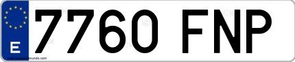 Ejemplo de matrícula española 7760 FNP