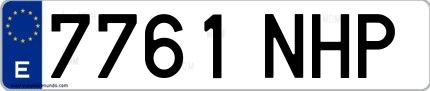 Ejemplo de matrícula española 7761 NHP