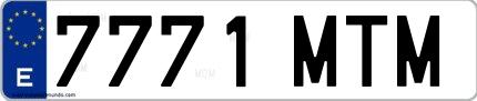 Ejemplo de matrícula española 7771 MTM