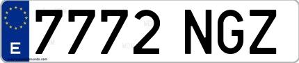 Ejemplo de matrícula española 7772 NGZ