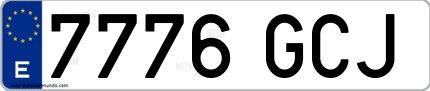 Ejemplo de matrícula española 7776 GCJ