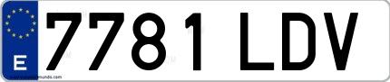 Ejemplo de matrícula española 7781 LDV