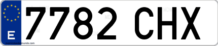 Ejemplo de matrícula de coche ordinaria 7782 CHX